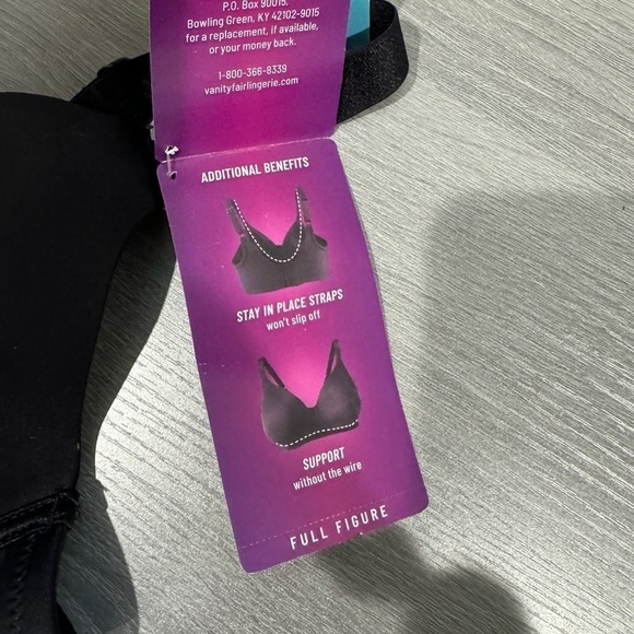 Vanity Fair Wire Free Smoothing Black 40C Full Figure Bra - Picture 8 of 8